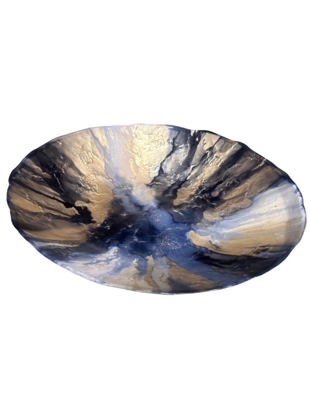 NEW Two's Company Tozai Nuit d'Or Gold and Black Platter